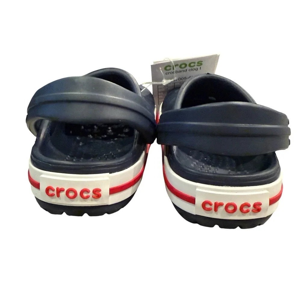 Crocs Crocband Clog T Toddler Size C4 Navy Blue Red White‎ 207005-485